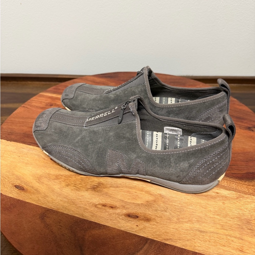 Merrell Barrado Gray Leather Walking Outdoor Shoes Women Size 9.5 - Picture 4 of 10